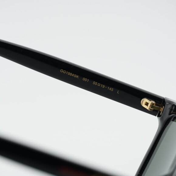 Gucci GG1984SK 001 Sunglasses Black Square Frame, Grey Lenses main image 4